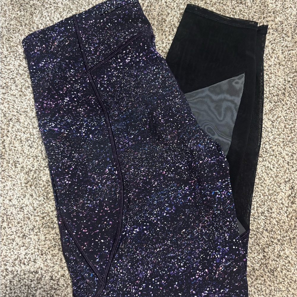 Lululemon Black and Purple Speckled Leggings